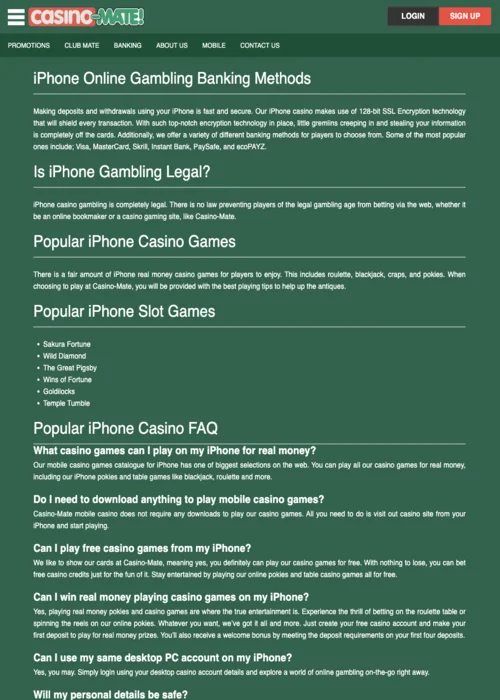Mobile Casino Mate